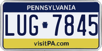 PA license plate LUG7845