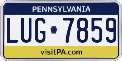 PA license plate LUG7859