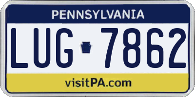 PA license plate LUG7862