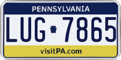 PA license plate LUG7865