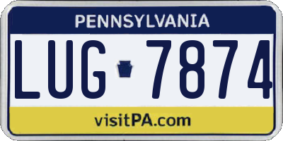 PA license plate LUG7874