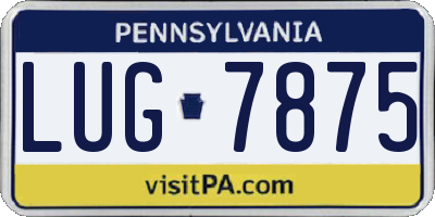 PA license plate LUG7875