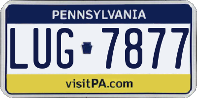 PA license plate LUG7877