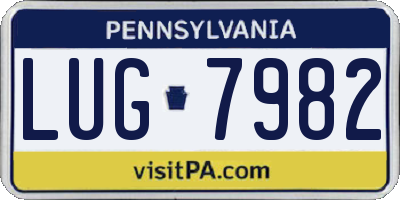 PA license plate LUG7982