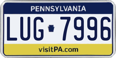 PA license plate LUG7996