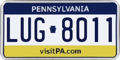 PA license plate LUG8011