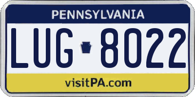 PA license plate LUG8022