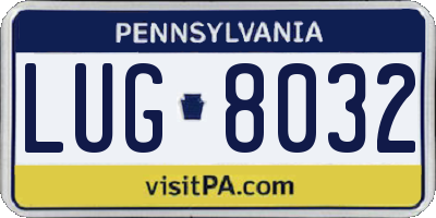 PA license plate LUG8032