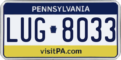 PA license plate LUG8033
