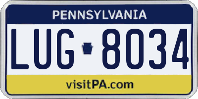 PA license plate LUG8034