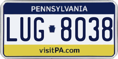 PA license plate LUG8038