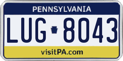 PA license plate LUG8043