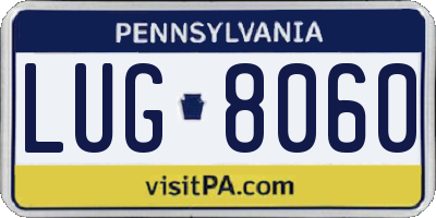 PA license plate LUG8060