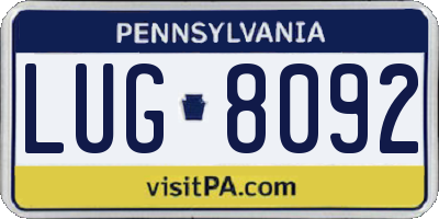 PA license plate LUG8092