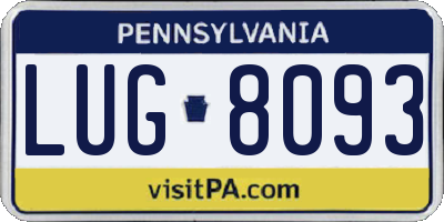 PA license plate LUG8093