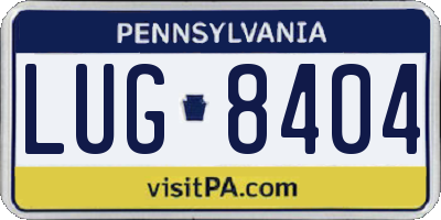 PA license plate LUG8404