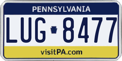 PA license plate LUG8477