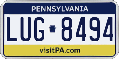 PA license plate LUG8494