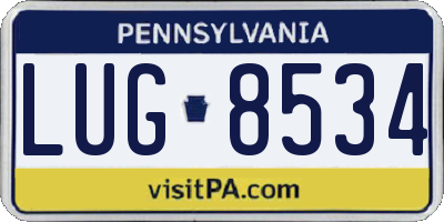 PA license plate LUG8534