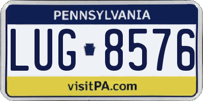 PA license plate LUG8576