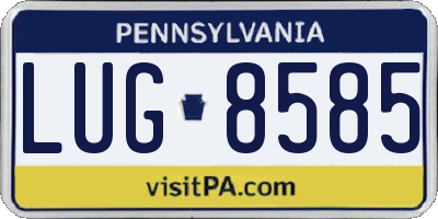PA license plate LUG8585
