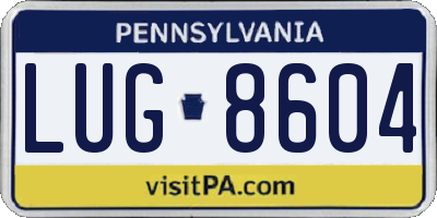 PA license plate LUG8604