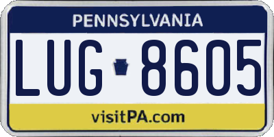 PA license plate LUG8605