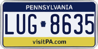 PA license plate LUG8635