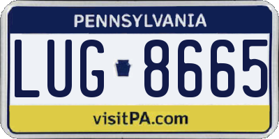 PA license plate LUG8665