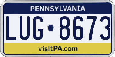 PA license plate LUG8673