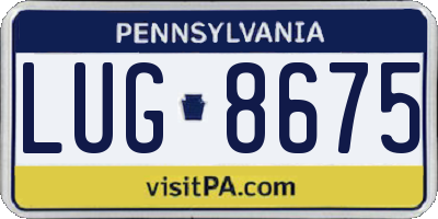 PA license plate LUG8675