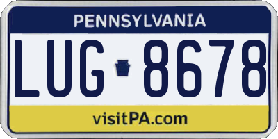 PA license plate LUG8678
