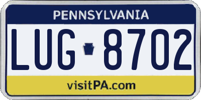 PA license plate LUG8702