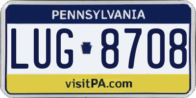 PA license plate LUG8708