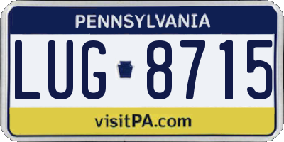 PA license plate LUG8715
