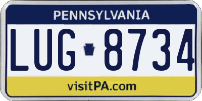 PA license plate LUG8734