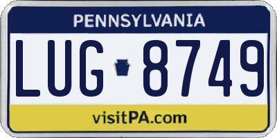PA license plate LUG8749