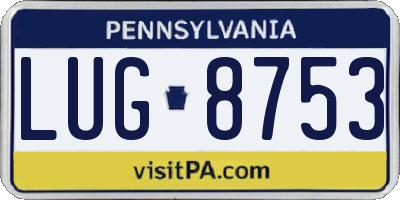PA license plate LUG8753