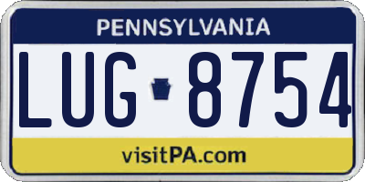 PA license plate LUG8754