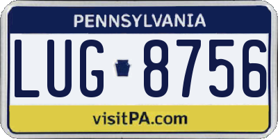 PA license plate LUG8756