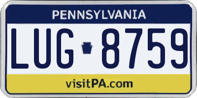 PA license plate LUG8759