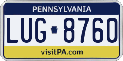 PA license plate LUG8760