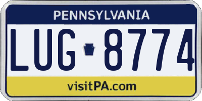PA license plate LUG8774