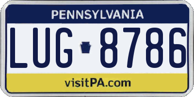 PA license plate LUG8786