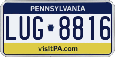 PA license plate LUG8816