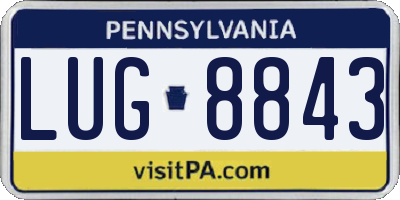 PA license plate LUG8843