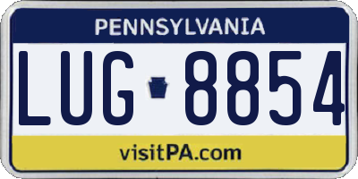PA license plate LUG8854