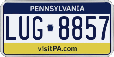 PA license plate LUG8857