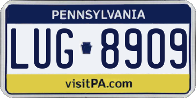 PA license plate LUG8909