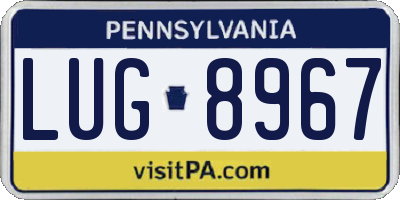 PA license plate LUG8967
